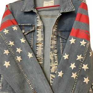 Vigoss womens American Flag jean jacket